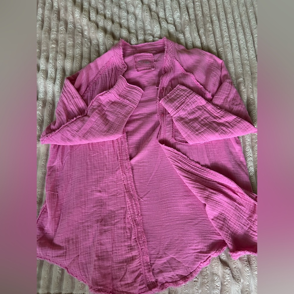 Aerie pool to party cover up in Barbie pink, medium